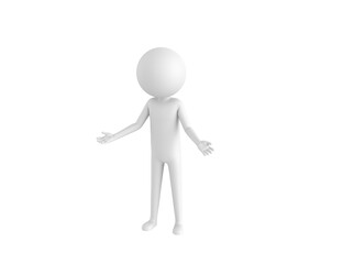 Stick Man character Unhappy sad disappointed in 3d rendering.