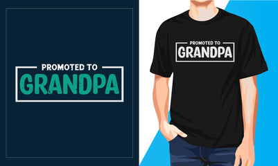 Fototapeta na wymiar Promoted to Grandpa Funny T-shirt design