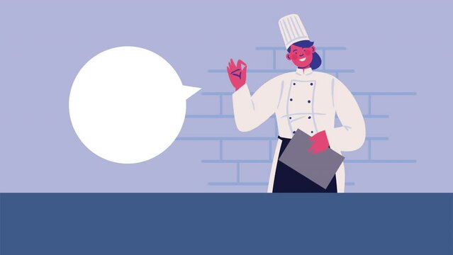 chef worker professional character animation