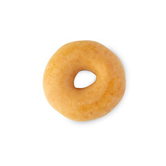 Glazed donut isolated on white background with clipping path.