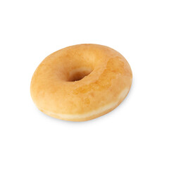 Glazed donut isolated on white background with clipping path.