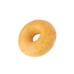 Glazed donut isolated on white background with clipping path.