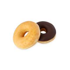 Glazed donuts isolated on white background with clipping path.