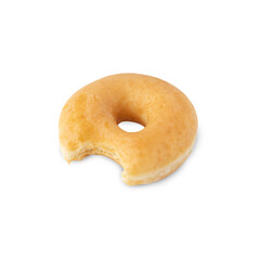 Glazed donut isolated on white background with clipping path.