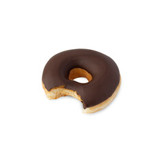 Chocolate donut isolated on white background with clipping path.
