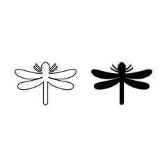 Dragonfly logo template icon set illustration design isolated on white background