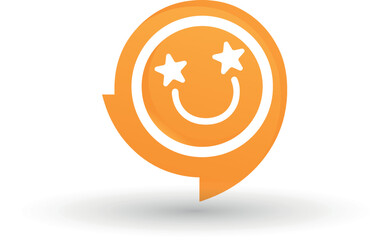 smiling emoji logo in speech bubble