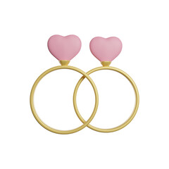 Ring Love Couple 3D Rendering Illustration