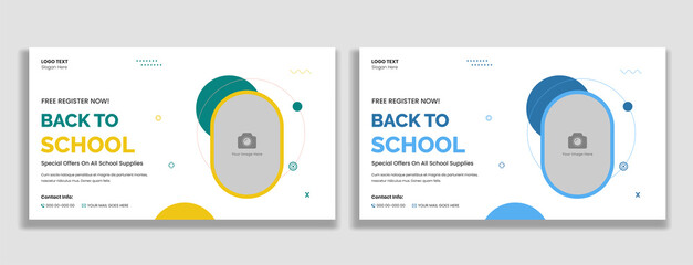 Back To School admission thumbnail and web banner template