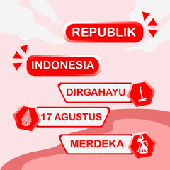 indonesia independence day icon for celebration of indonesia
