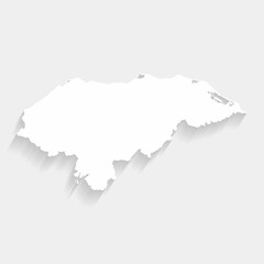 Simple white Honduras map on gray background, vector