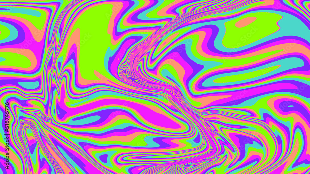 Poster abstract geometric background with warped colorful lines. trippy op-art style illustration.