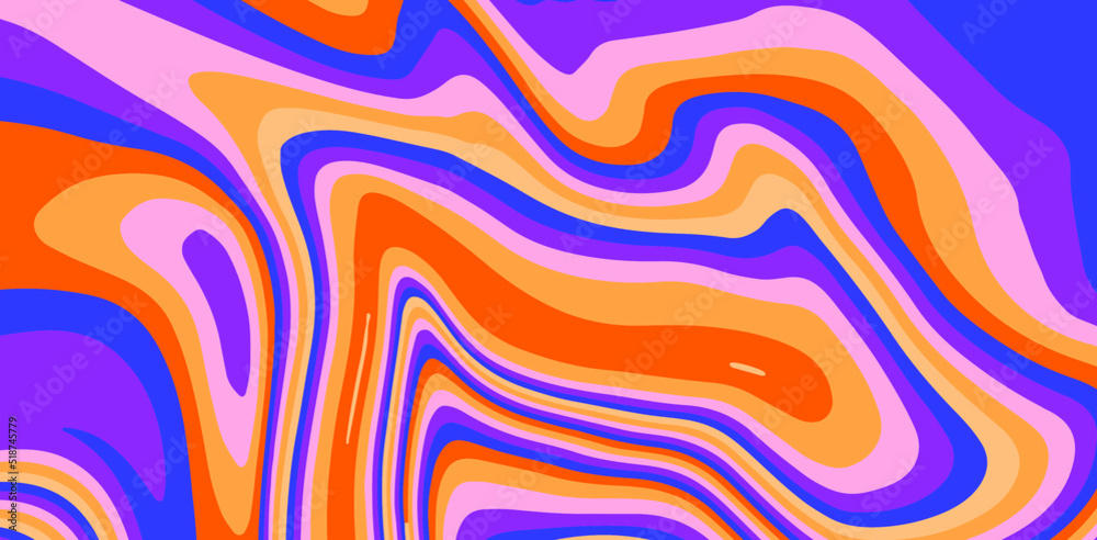 Poster abstract geometric background with warped colorful lines. trippy op-art style illustration.