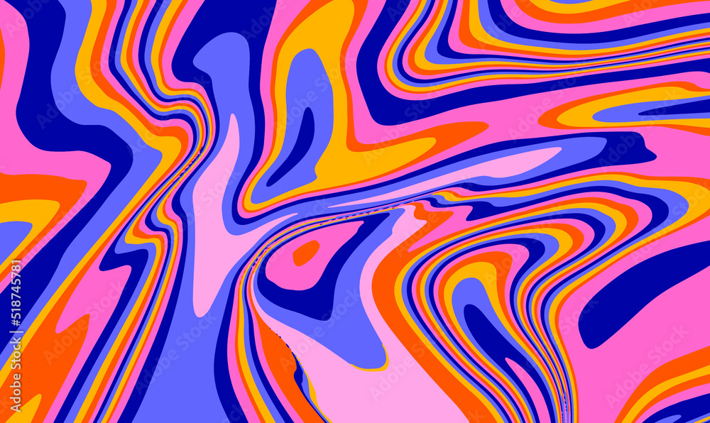 Poster abstract geometric background with warped colorful lines. trippy op-art style illustration.