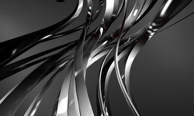 Abstract Dark Silver Metallic Shiny Background