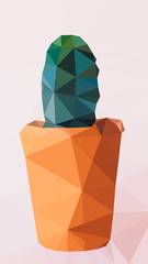 Cacti in low poly vector image style