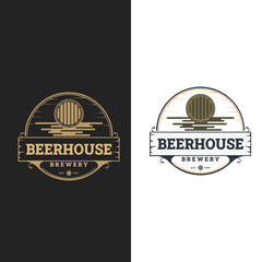 Beer hop logo .label, badge for bar, beer festival, brewery. Isolated on white background.