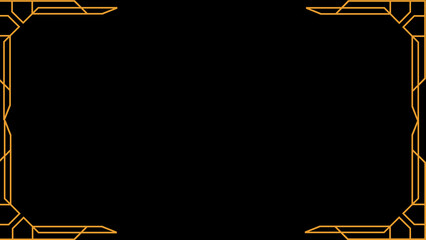 Yellow design frame on black background.