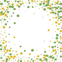 Bright Fruit Background White Vector. Lemon Cute Set. Yellow Healthy Lime. Green Group Pattern.