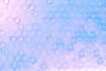  Pattern of simple geometric hexagonal shapes, mosaic background. 3d illustration