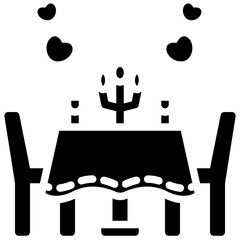 romantic dinner icon