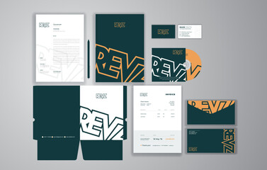 Corporate Brand Identity Mockup set with digital elements. Classic full stationery template design. Editable vector illustration