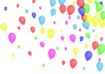 Red Toy Background White Vector. Helium Ribbon Design. Purple Love. Green Air. Confetti Ceremony Illustration.