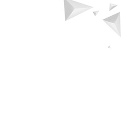 Greyscale Polygon Background White Vector. Triangular Isolated Texture. Silver Paper Banner. Element Modern. Grizzly Origami Card.