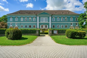 Spring Dacice castle in Southern Bohemia, Czech Republic