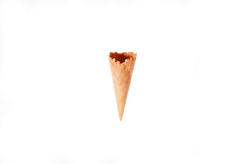 empty ice cream cone white background