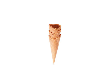 empty ice cream cone white background