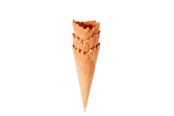 empty ice cream cone white background