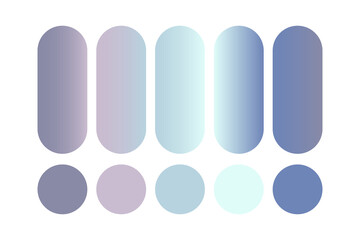 Trendy gradient palette color. Pick color. Modern purple blue pastel color. Color template. Mermaid colors.
