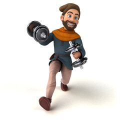 Fun 3D cartoon medieval man