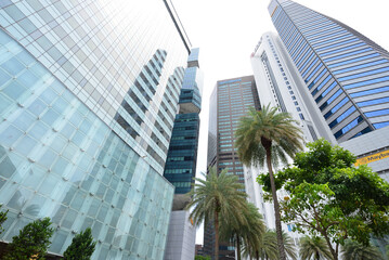 Fototapeta na wymiar 南国のビジネス街 シンガポール ラッフルズプレイス Singapore Raffle’s Place