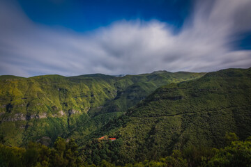 MADEIRA, PORTUGAL - October 2021: This is a view of the Rabasal Nature Reserve on the Paul da Serra high plateau.