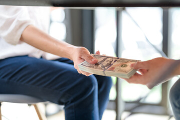 Attorney or officers are taking bribes from clients in a bribery courtroom to gain an advantage in...