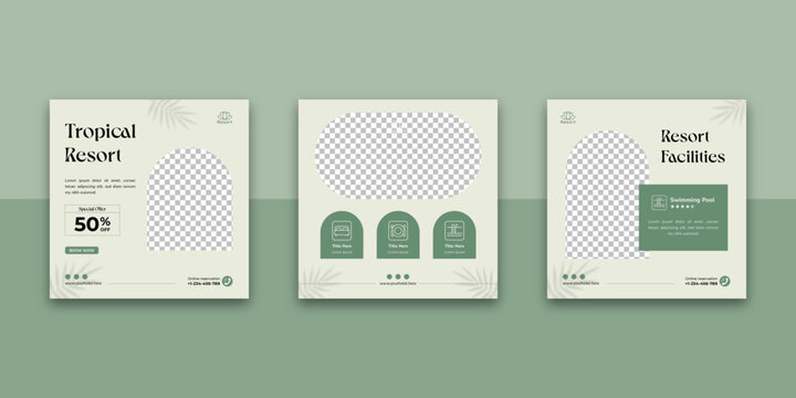 Hotel & Resort Social Media Post Template