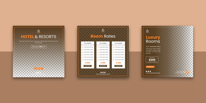 Hotel & Resort Social Media Post Template