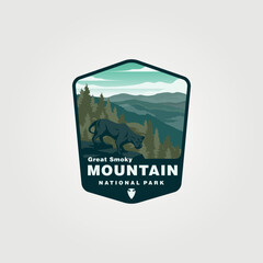 great smoky mountain vintage logo vector symbol illustration design