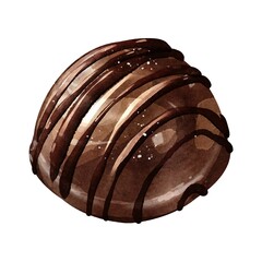 Dark chocolate watercolor vector on white background