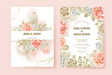 invitation background abstract with dark beige and blush rose