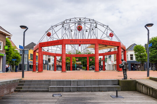 Drachten, The Nethrlands - August 22, 2021: The Carrilon of Drachten in the shopping center of the city Drachten in Friesland in The Netherlands
