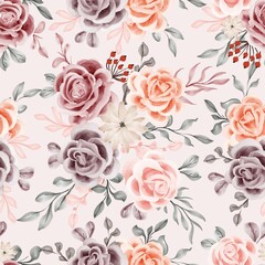 rose peach pastel color seamless pattern