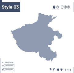 Henan, China - map isolated on white background. Outline map. Vector map. Shape map.