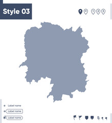 Obraz premium Hunan, China - map isolated on white background. Outline map. Vector map. Shape map.