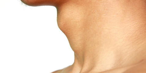 male adams apple with white background 