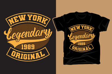 New york legendary varsity typography t shirt design