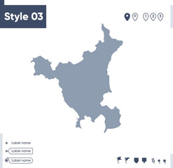 Obraz premium Haryana, India - map isolated on white background. Outline map. Vector map. Shape map.