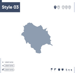 Obraz premium Himachal Pradesh, India - map isolated on white background. Outline map. Vector map. Shape map.